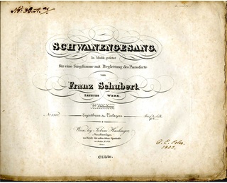 <i>Schwanengesang</i> Collection of songs written by Franz Schubert