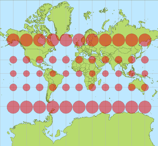 <span class="mw-page-title-main">Tissot's indicatrix</span> Characterization of distortion in map protections