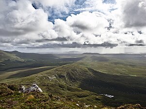 View south from the summit to the boglands of Connemara
