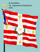 Drapeau du 2e bataillon du 75e régiment d'infanterie de ligne de 1791 à 1793