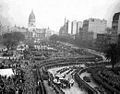 The funeral procession of former Argentinian First Lady Eva Peron, 1952.