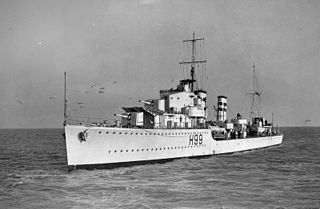 HMS <i>Hero</i> (H99) H-class destroyer, launched 1936