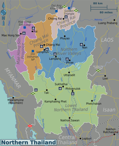 Map of Northern Thailand