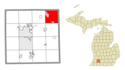 Location within Kalamazoo County and the administered CDP or South Gull Lake (1) and portion of the village of Augusta (2)