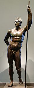 Nu héroïque antique. « Dynaste des Thermes », prince séleucide ou Attale II de Pergame (?). Bronze, H. 2,20 m. IIIe – IIe siècle. Palais Massimo des Thermes