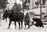 Hästdragen snöplog, 1950-talet