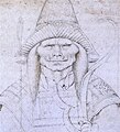 Boogschutter (detail van vorige), inv. 2325, ca. 1433-1438, zilverstift op perkament, 17,5 × 23