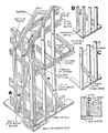 Schema della struttura in legno di un edificio in "balloon frame" (da Theo Audel, Audel's Carpenter's and Builder's Guide, 1923)