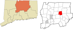 Vernon's location within the Capitol Planning Region and the state of Connecticut