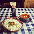 Image 30Halušky with bryndza cheese, kapustnica soup and Zlatý Bažant dark beer—examples of Slovak cuisine (from Culture of Slovakia)