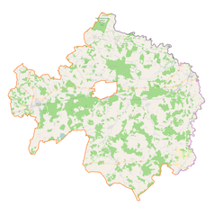 Mapa konturowa powiatu bialskiego, u góry znajduje się punkt z opisem „Hołodnica”