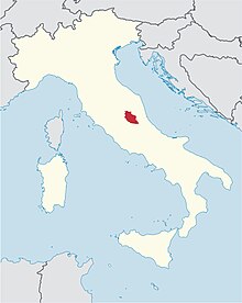 Locator map for diocese of L'Aquila
