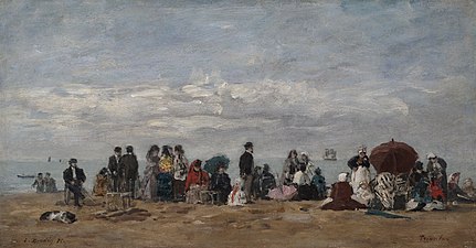 La Plage à Trouville, 1871 Louis-Eugène Boudin