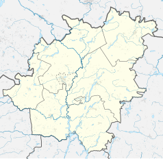 Mapa konturowa powiatu tucholskiego, w centrum znajduje się punkt z opisem „Nowy Sumin”