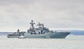 SS-N-14 Silex missile launchers aboard the Udaloy-class destroyer Vice Admiral Kulakov arriving at Portsmouth Naval Base, United Kingdom, August 2012.