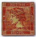 Image 7The Red Mercury, a rare 1856 newspaper stamp of Austria (from Postage stamp)