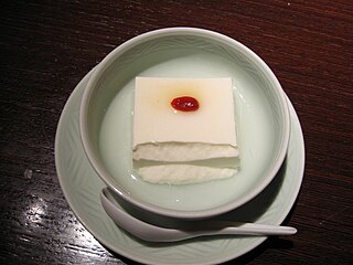 <span class="mw-page-title-main">Almond tofu</span> Jellied dessert (almond tofu)