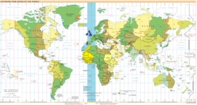 Carte du fuseau horaire.