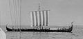 Viking ship near Barsoe, Denmark, 1969