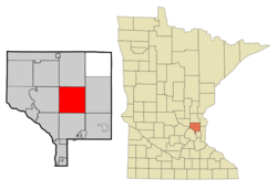 Location of the city of Ham Lake within Anoka County, Minnesota