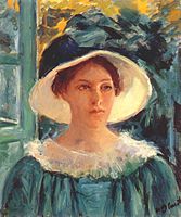 Yeşil, Açık Havada Güneşte Genç Kadın (1914)