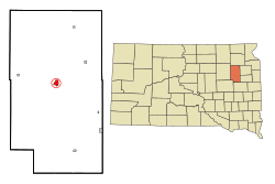 Location within Clark County and South Dakota