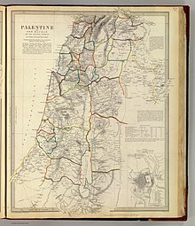 A detailed map of Palestine from the 19th century