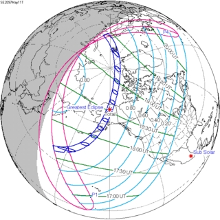 <span class="mw-page-title-main">Solar eclipse of May 11, 2097</span> Total eclipse