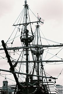 Rigging Ropes, cables and chains which support masts of sailing ships