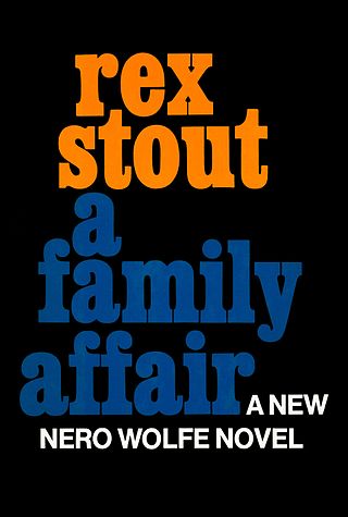 <i>A Family Affair</i> (novel) Book by Rex Stout