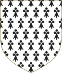 In 1316, he simplified his coat of arms to plain ermine. This is still the arms of Brittany.