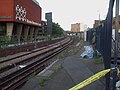 Disused platform linking to the Catford Loop Line, with third statue