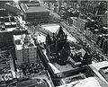 View over the church and Copley Square 1950s