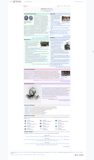 Hlavní strana Anglické Wikipedie