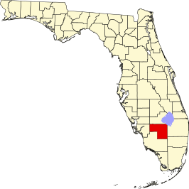 Locatie van Hendry County in Florida