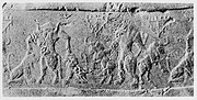 Proto-Elamite seal impression: combat between man-bull and animals