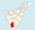 Map of Tenerife showing Arona