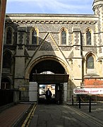 The gateway in 2010 with protective fencing in place