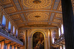 Interior marblework at Royal Naval Chapel in Greenwich