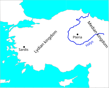 Der Halys in der Grenzregion zwischen Lydien und Medien im frühen 6. Jahrhundert v. Chr.