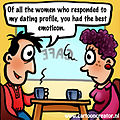 Cartoon about internet dating, selecting the right date might prove difficult