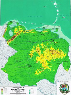 Map of the Captaincy General of Venezuela in 1777.