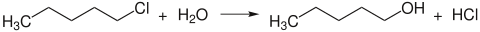 Herstellung von 1-Pentanol durch Hydrolyse von 1-Chlorpentan