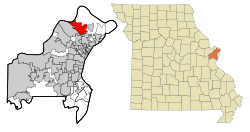 Location of Florissant, Missouri