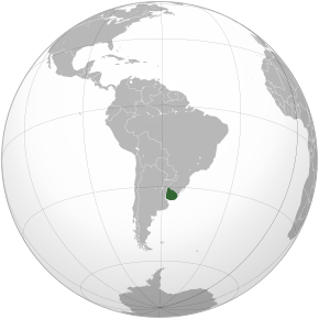 Kart over Republikken øst for Uruguay