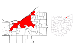 Location in Cuyahoga County, Ohio, USA