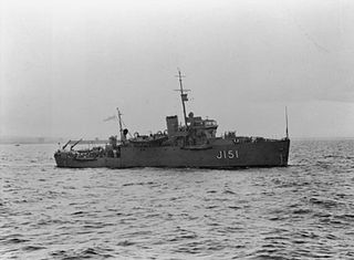 HMS <i>Clacton</i> (J151) Minesweeper of the Royal Navy