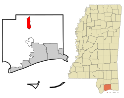 Location of Saucier, Mississippi