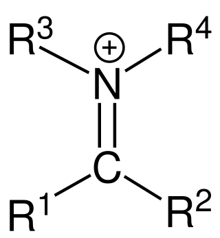 <span class="mw-page-title-main">Iminium</span> Polyatomic ion of the form >C=N< and charge +1