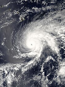 Satellite image of Hurricane Lane at Category 5 intensity on August 22